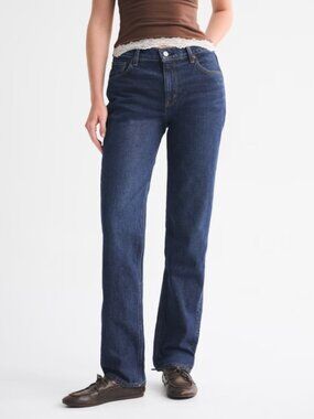 NWT Abercrombie 28L Mid Rise 90s Straight Jean